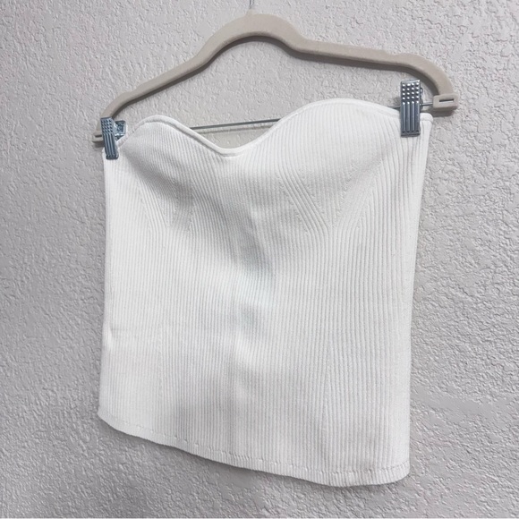 NWT Polo by Ralph Lauren White Rib Knit Corset  Bustier Top - Size XL - Picture 2 of 6